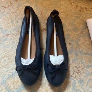 Black and Navy Demi Ballet Flats, Margaux, Size 39